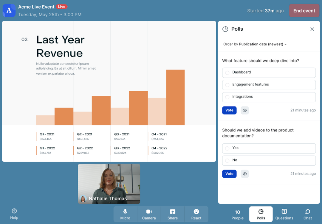 hosting a virtual event with Livestorm