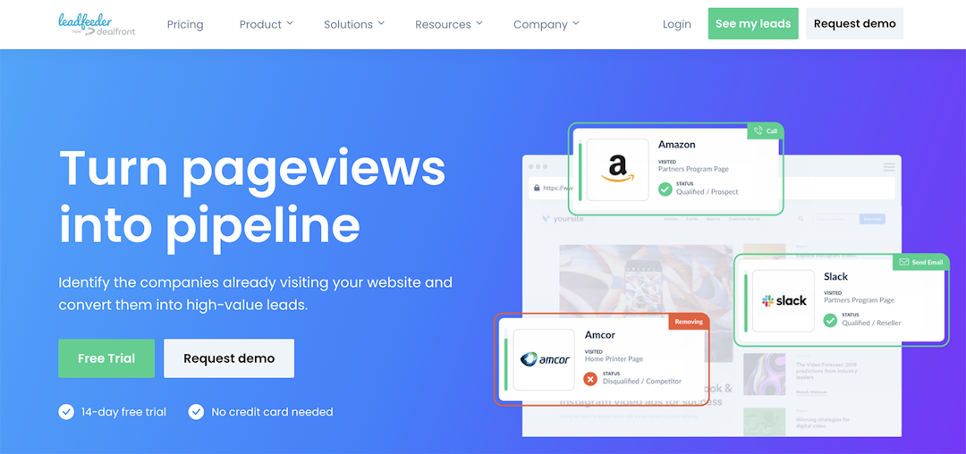 Leadfeeder for website visitor identification