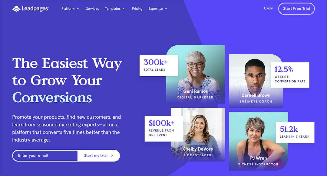 Leadpages for capturing website leads