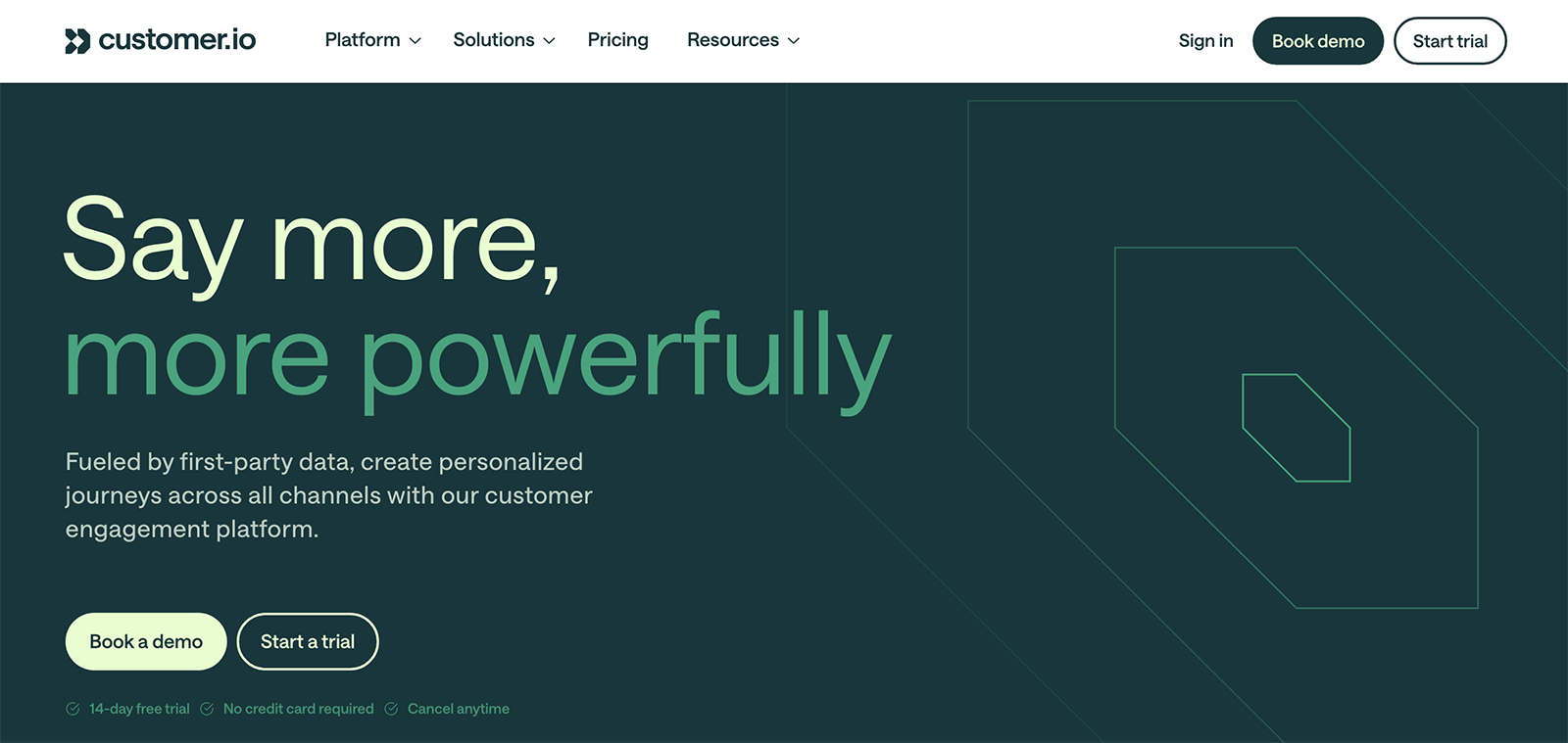 Customer.io email marketing homepage