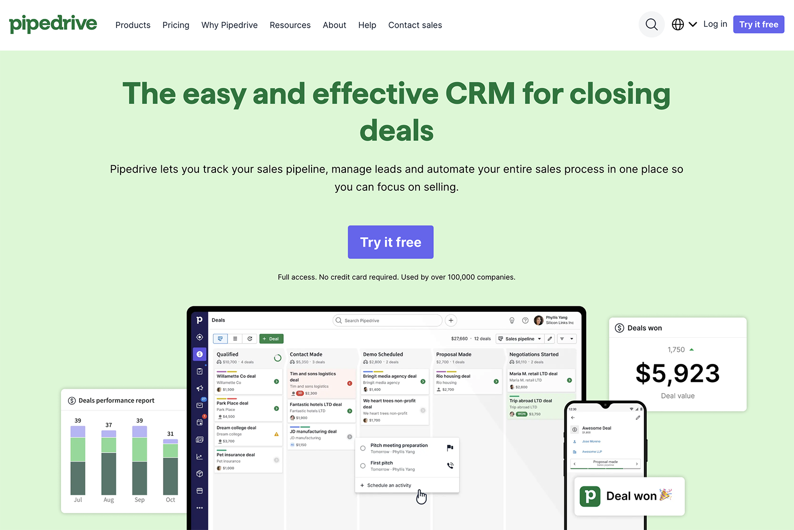 Pipedrive for customer relationship management