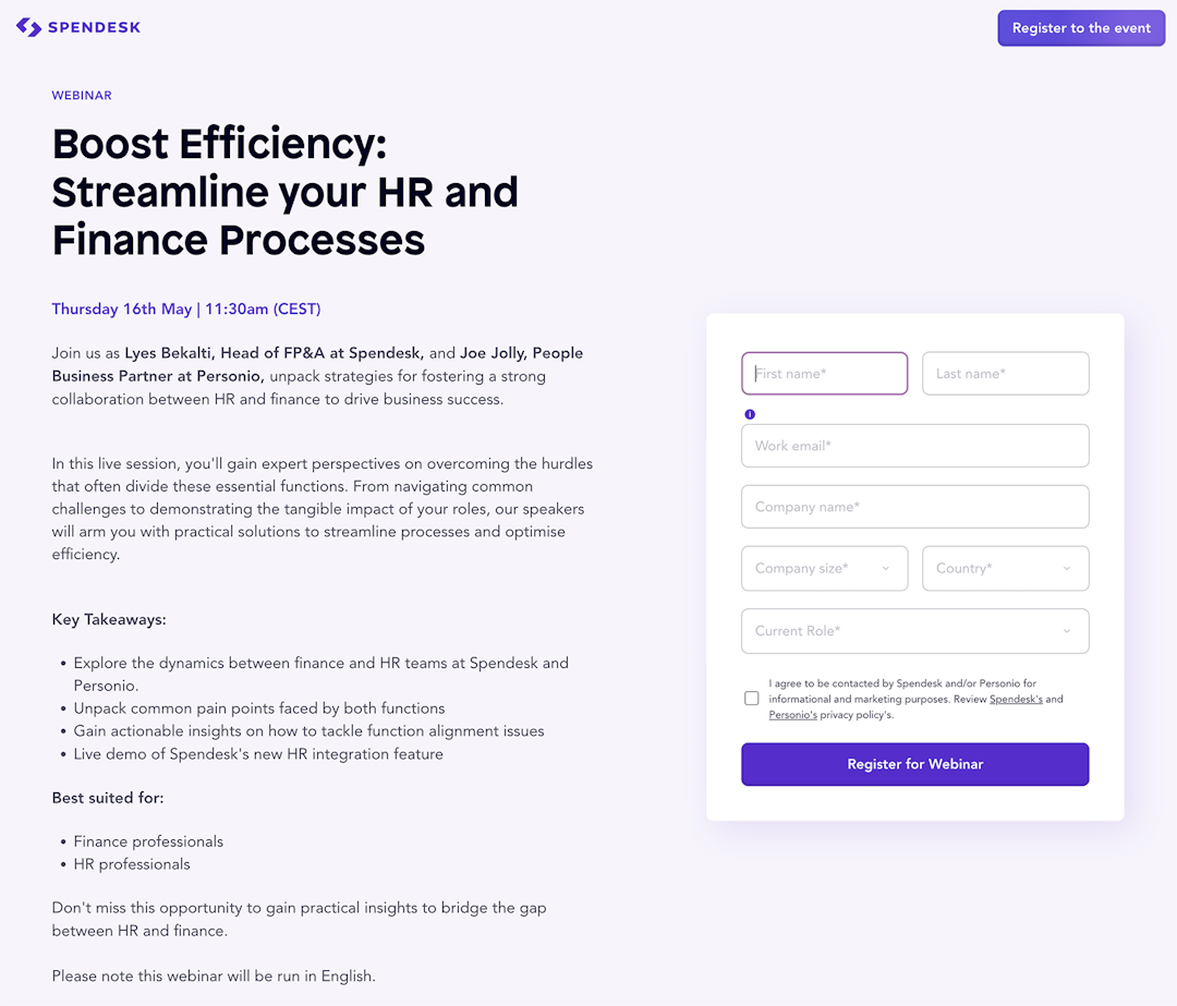Spendesk webinar