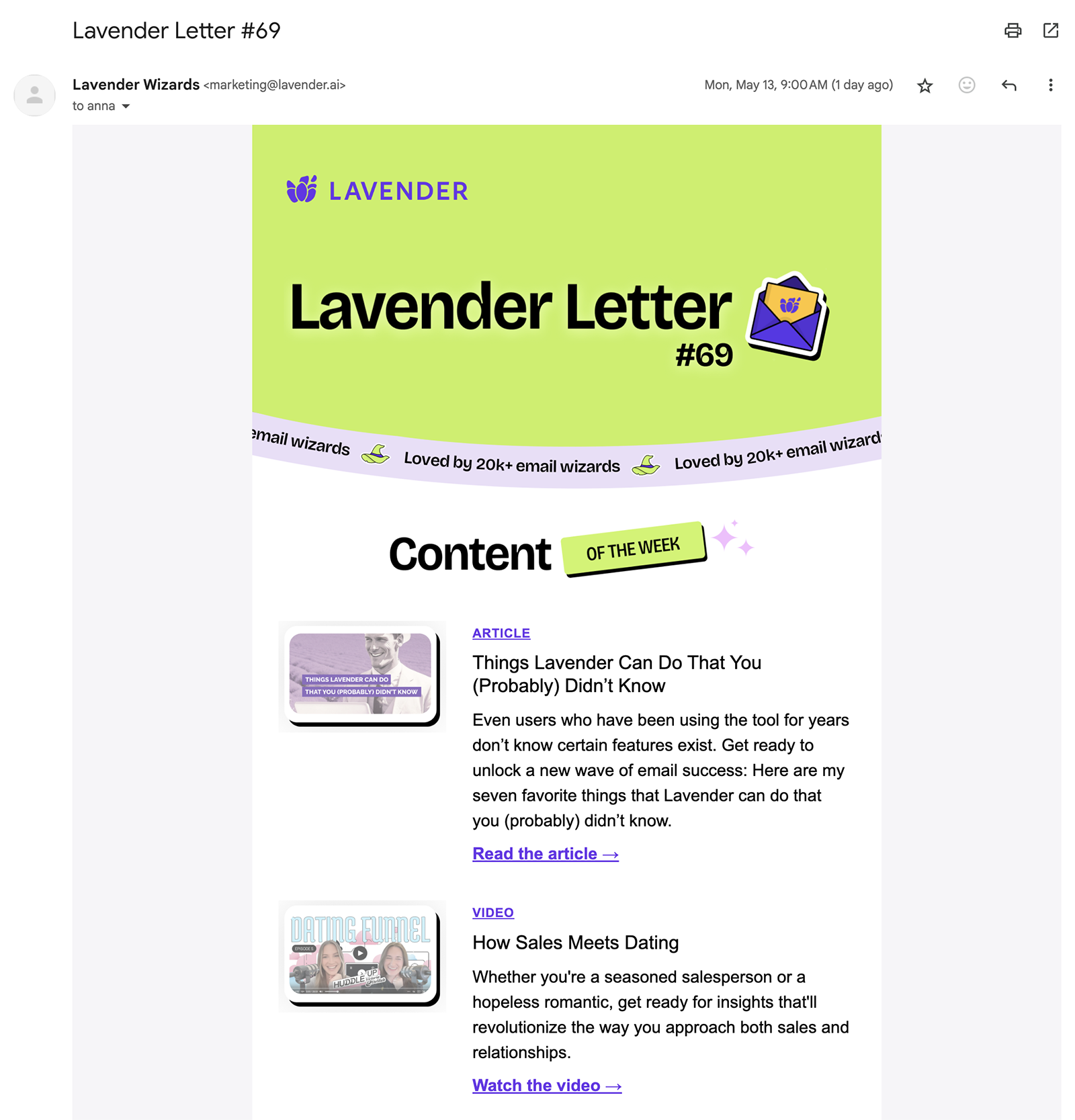 lavender newsletter