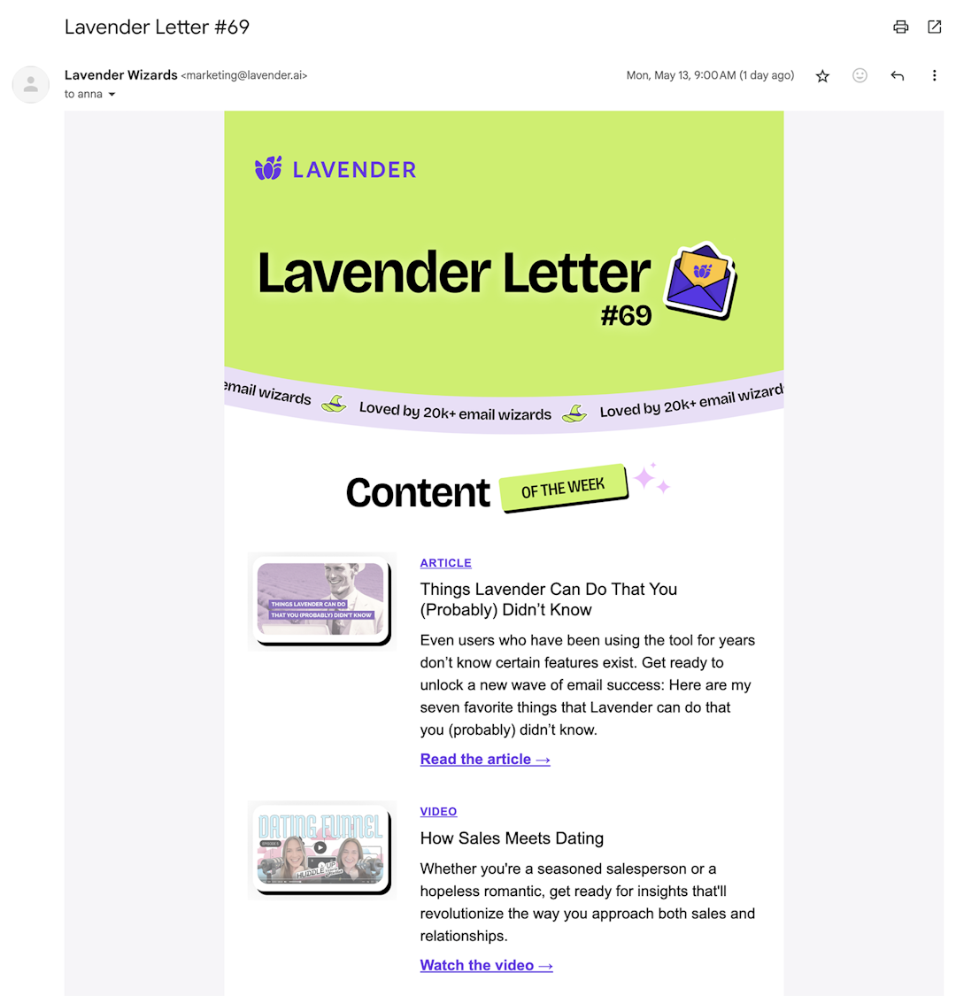 lavender newsletter