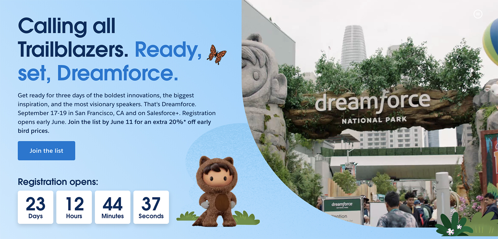 Dreamforce conference homepage