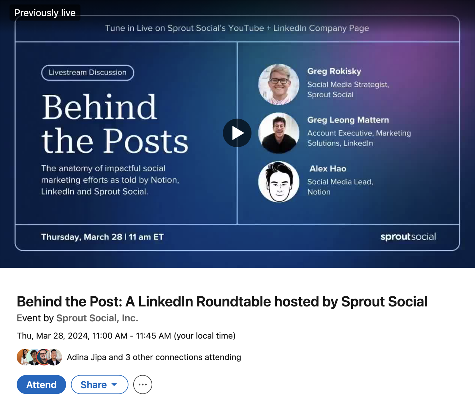 Sprout Social roundtable webinar