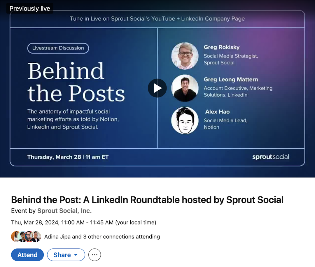 Sprout Social roundtable webinar