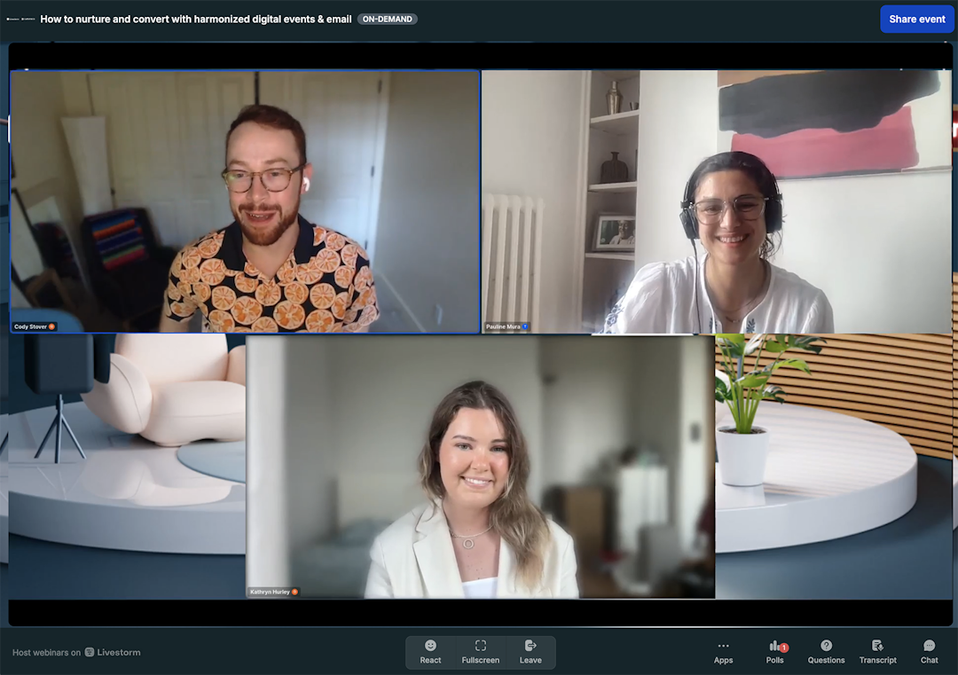 co-sponsored webinar by Livestorm, Customer.io, and ChartMogul