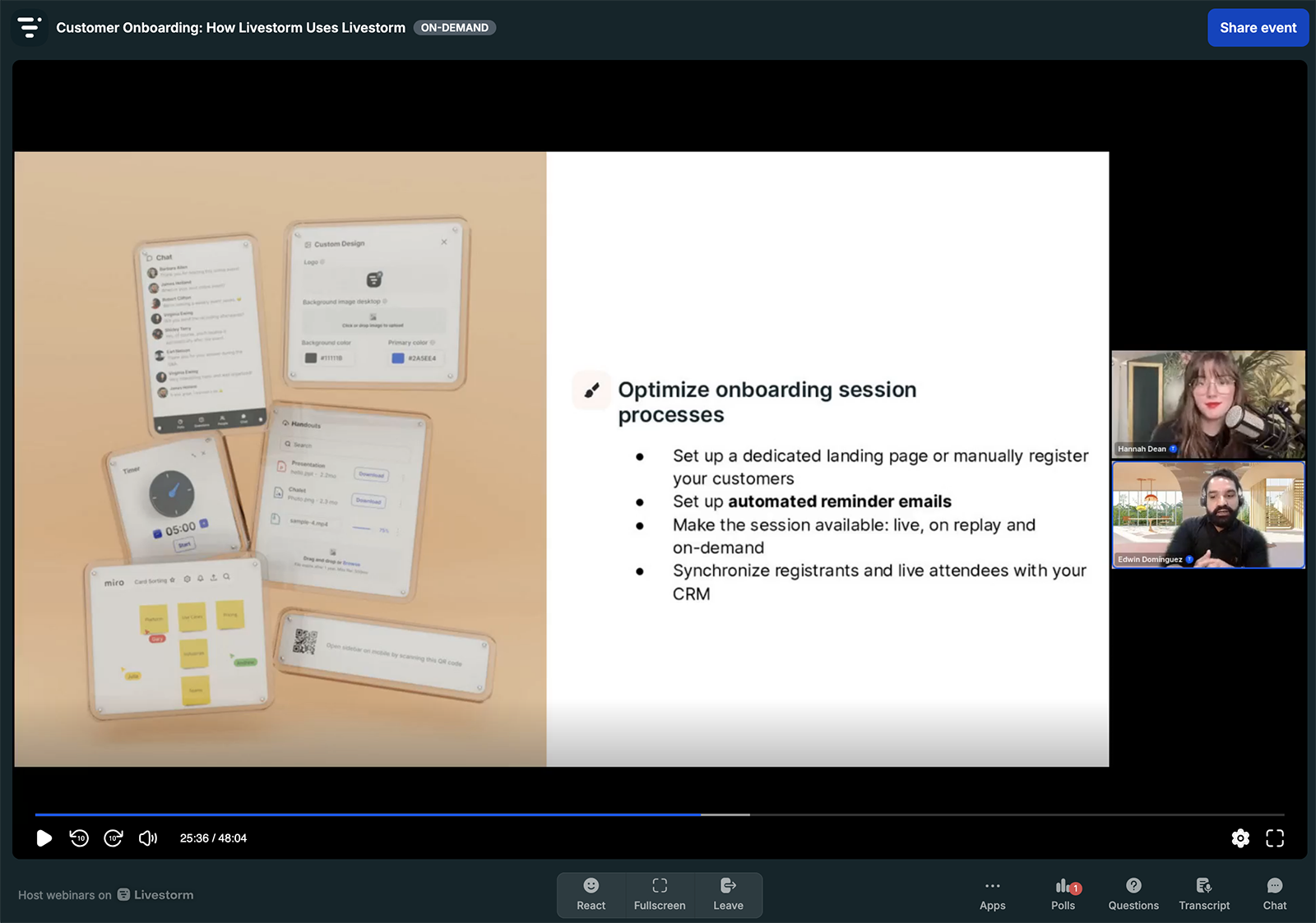 Livestorm customer onboarding webinar