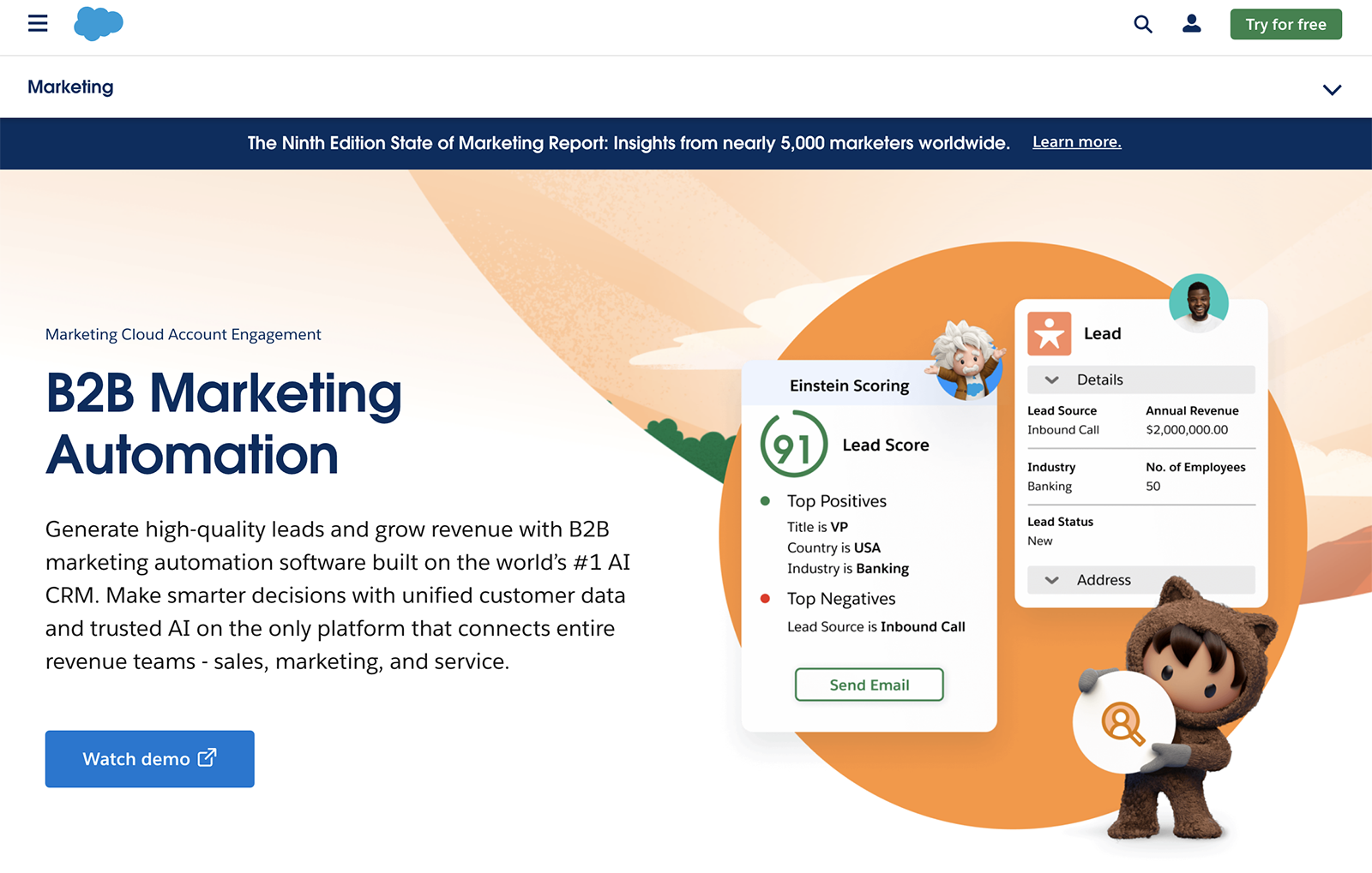 Salesforce Marketing Cloud Account Engagement homepage