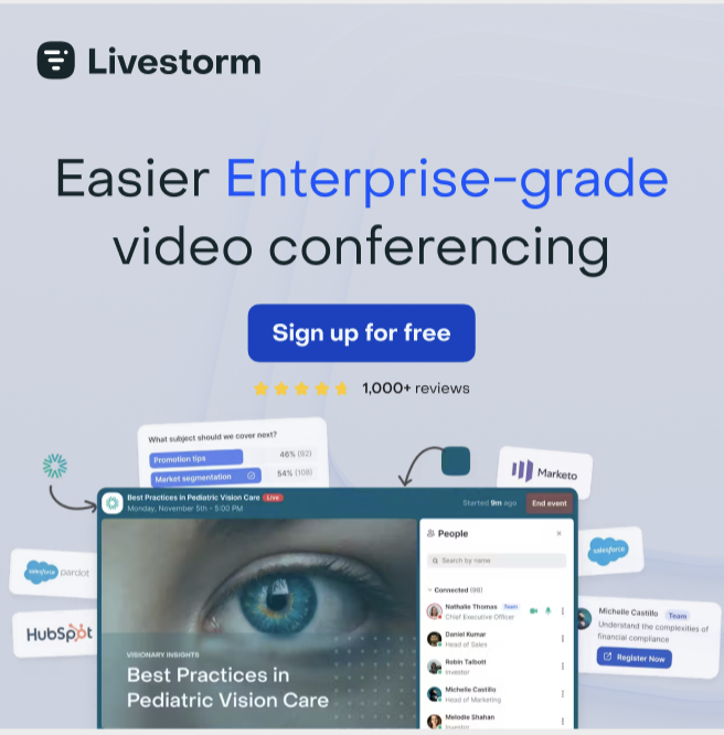 Livestorm homepage for enterprise customers
