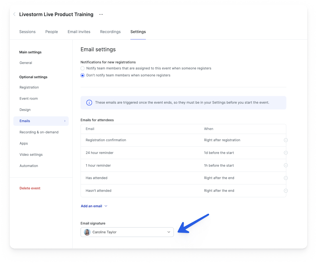 Webinar reminder timing and cadence