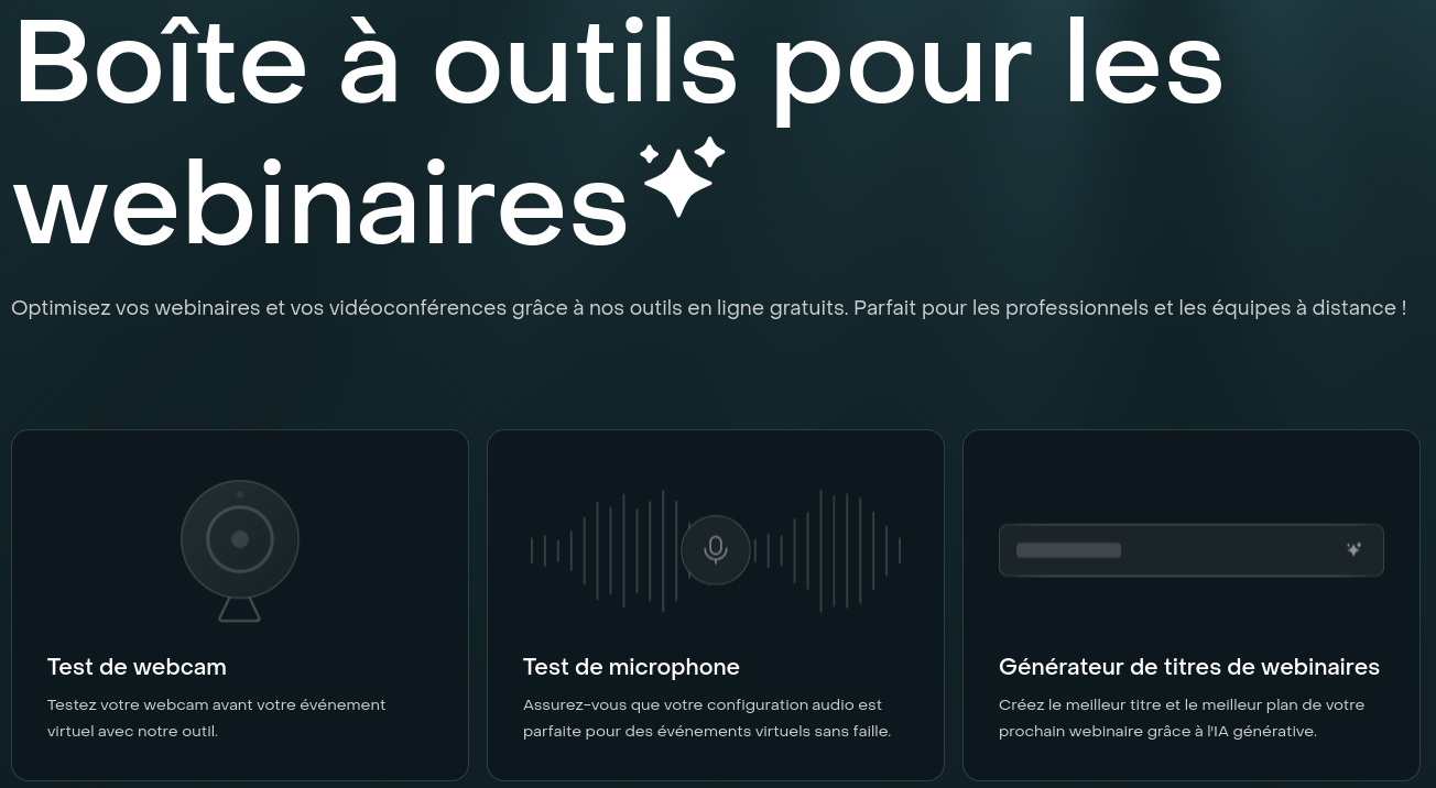 boite à outils pour les webinaires