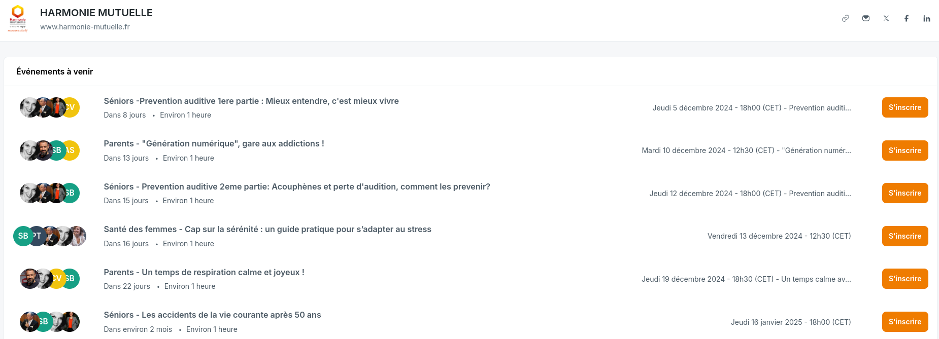 webinaires harmonie mutuelle livestorm app livestorm co