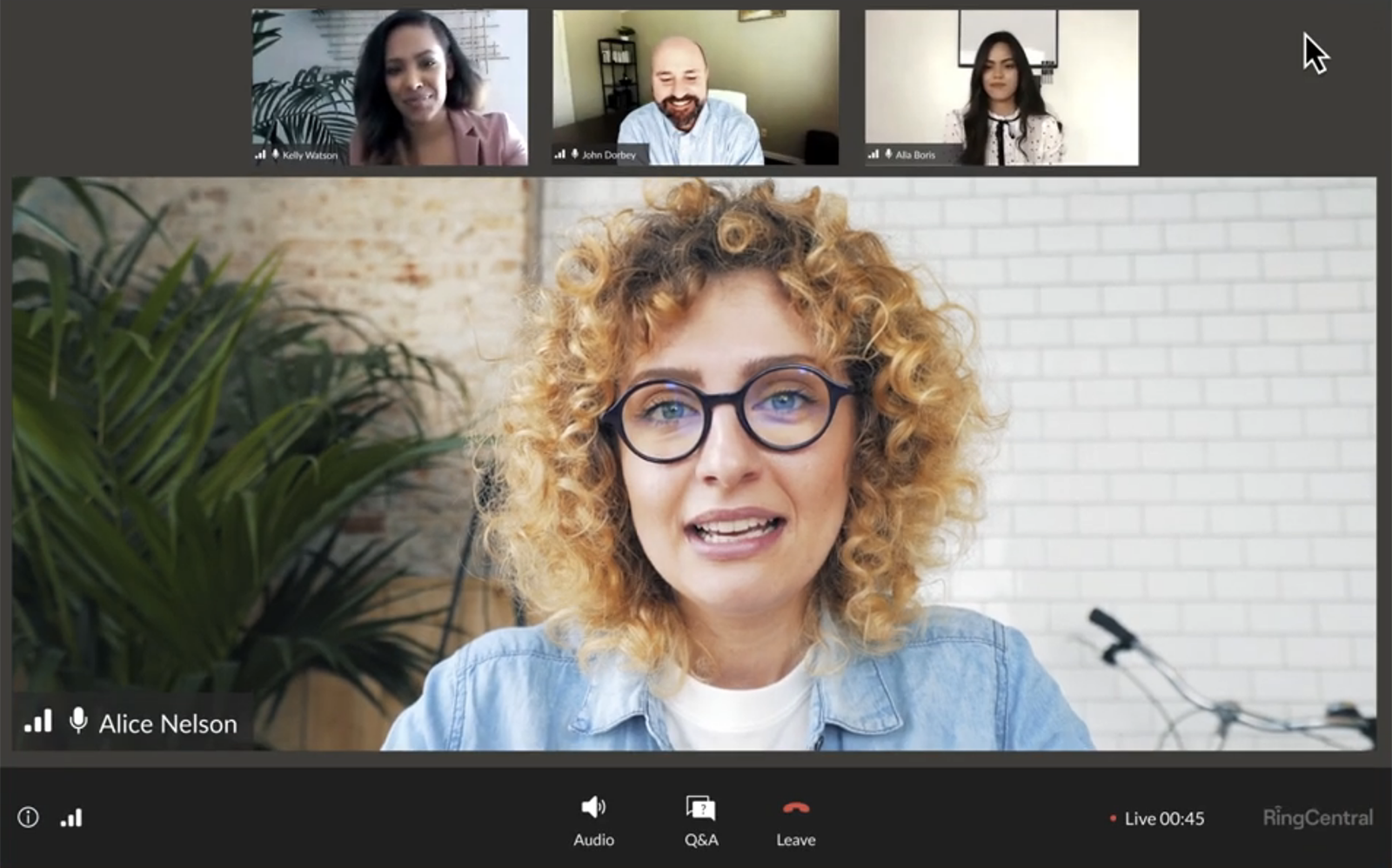 RingCentral Webinar interface