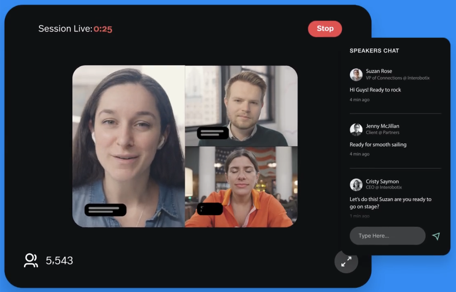 Bizzabo webinar interface