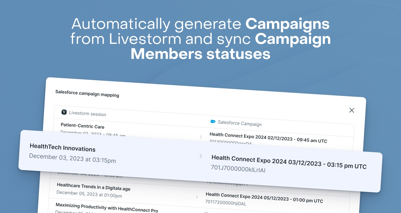 Generar campañas automáticamente de Livestorm.