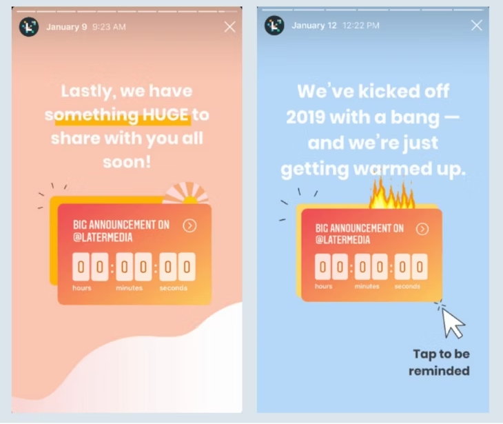 compte à rebours instagram