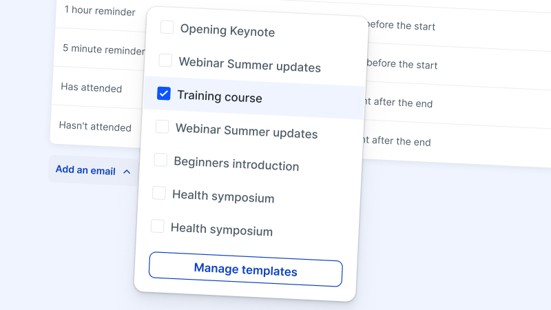 Manage your Templates within Livestorm