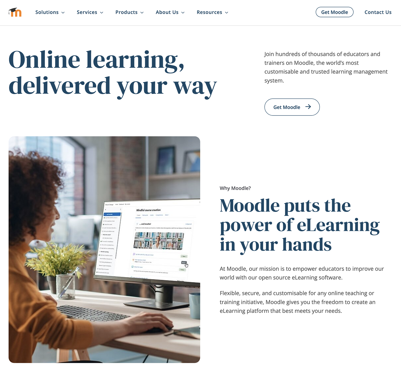 Moodle homepage