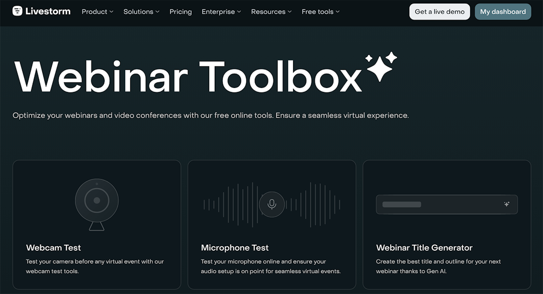 Livestorm's free webinar toolbox