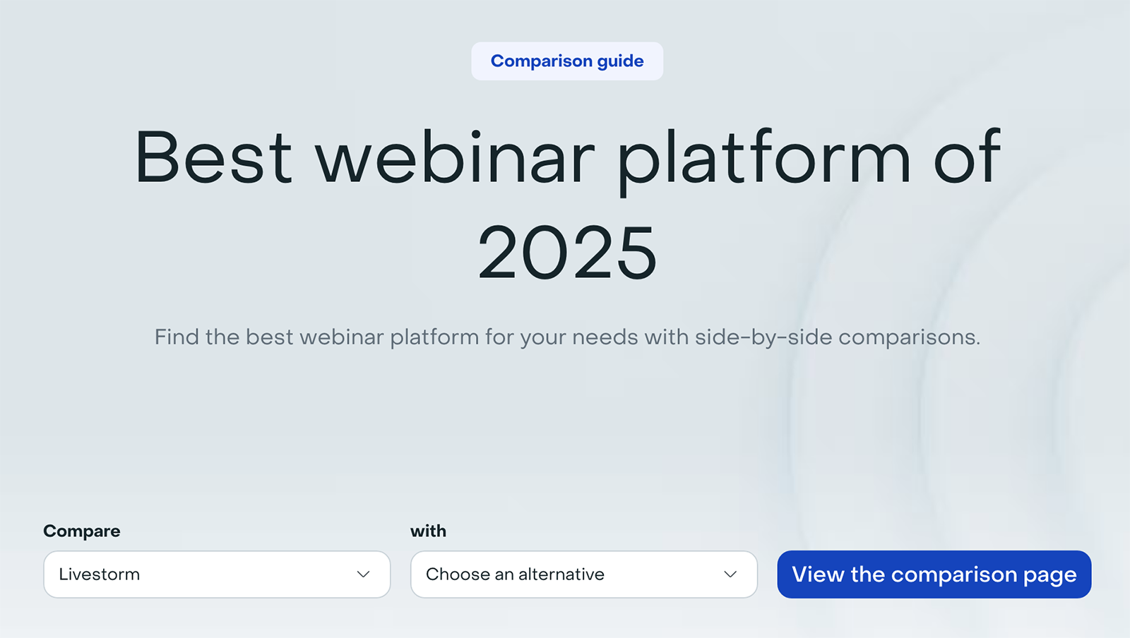 Herramienta de comparación de software para webinar de Livestorm
