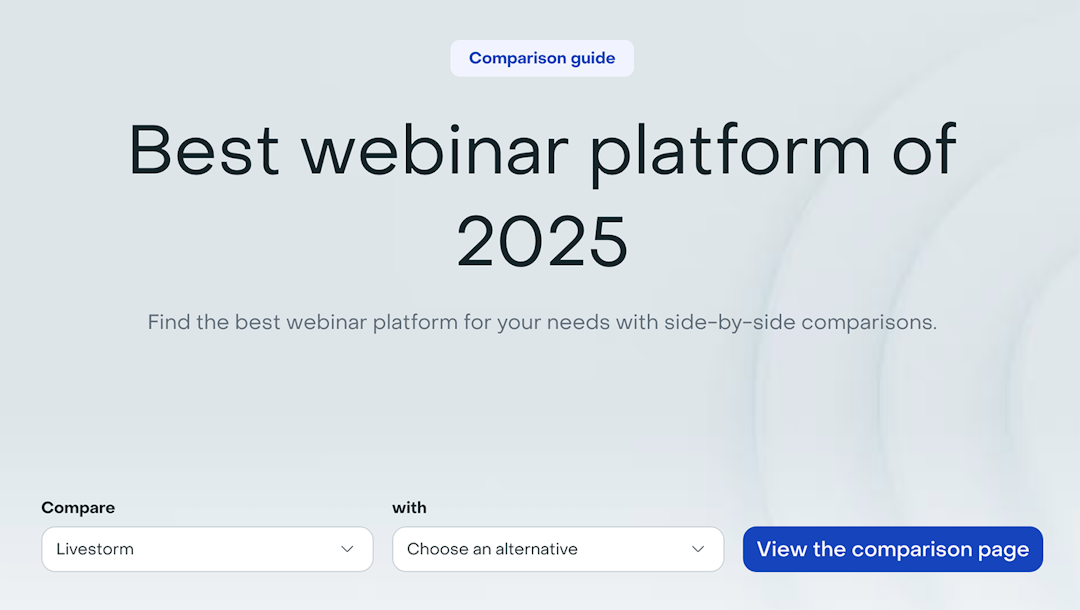 Livestorm's webinar software comparison tool