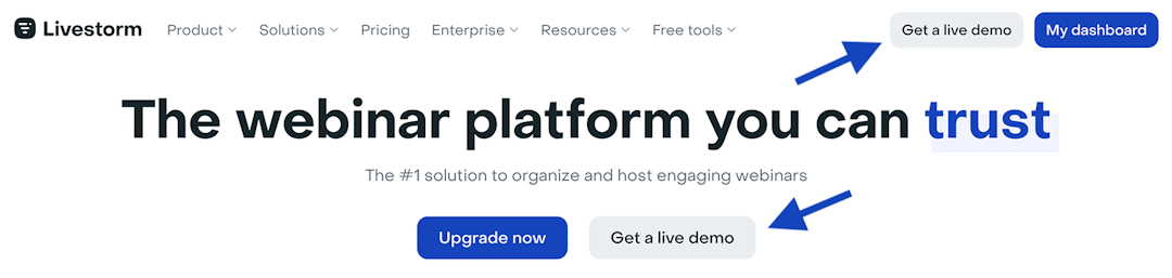 Livestorm's live demo