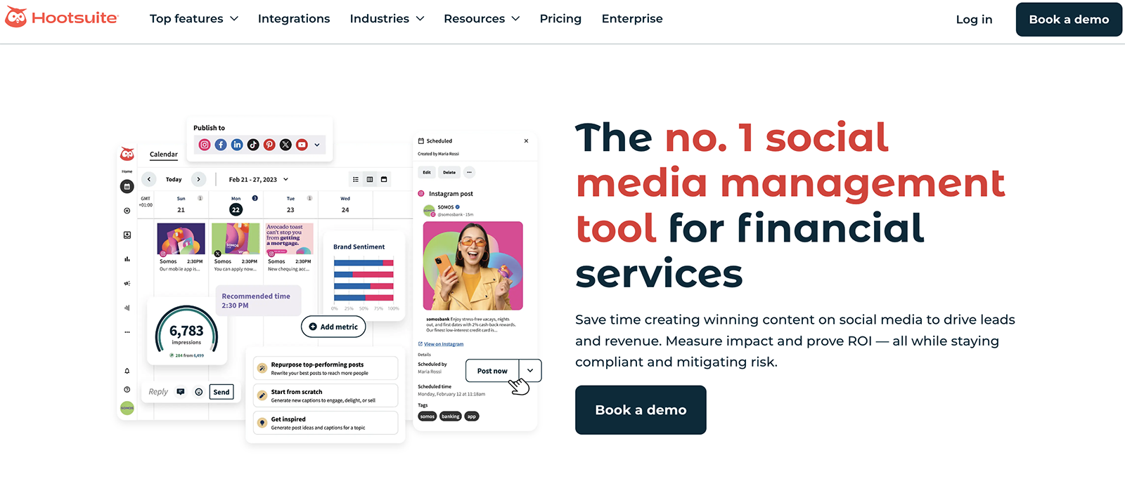 Hootsuite social media management tool for financial services