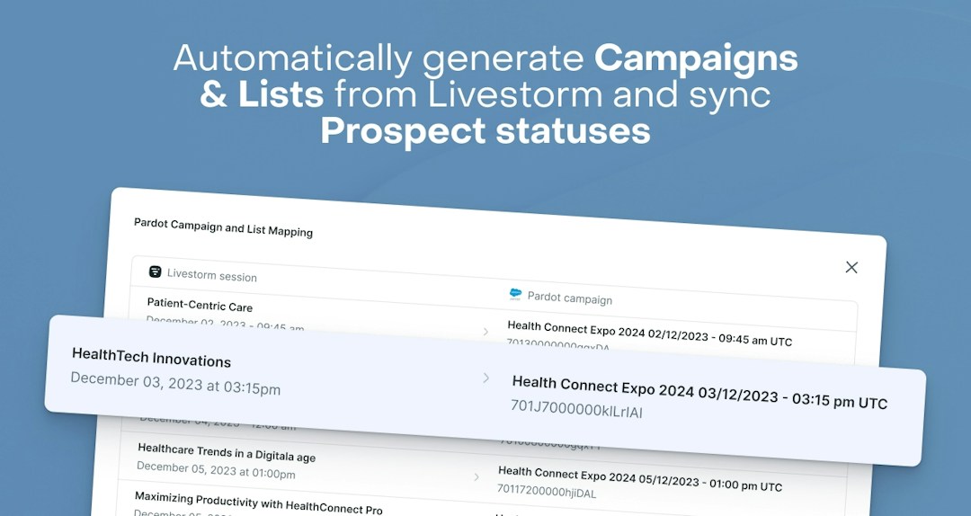 Livestorm x Pardot 4