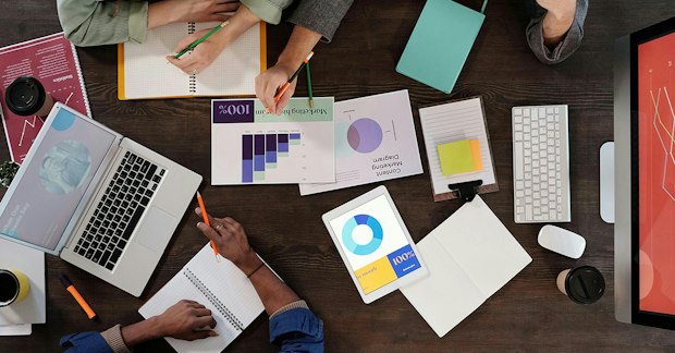 marketing team analyzing campaign results