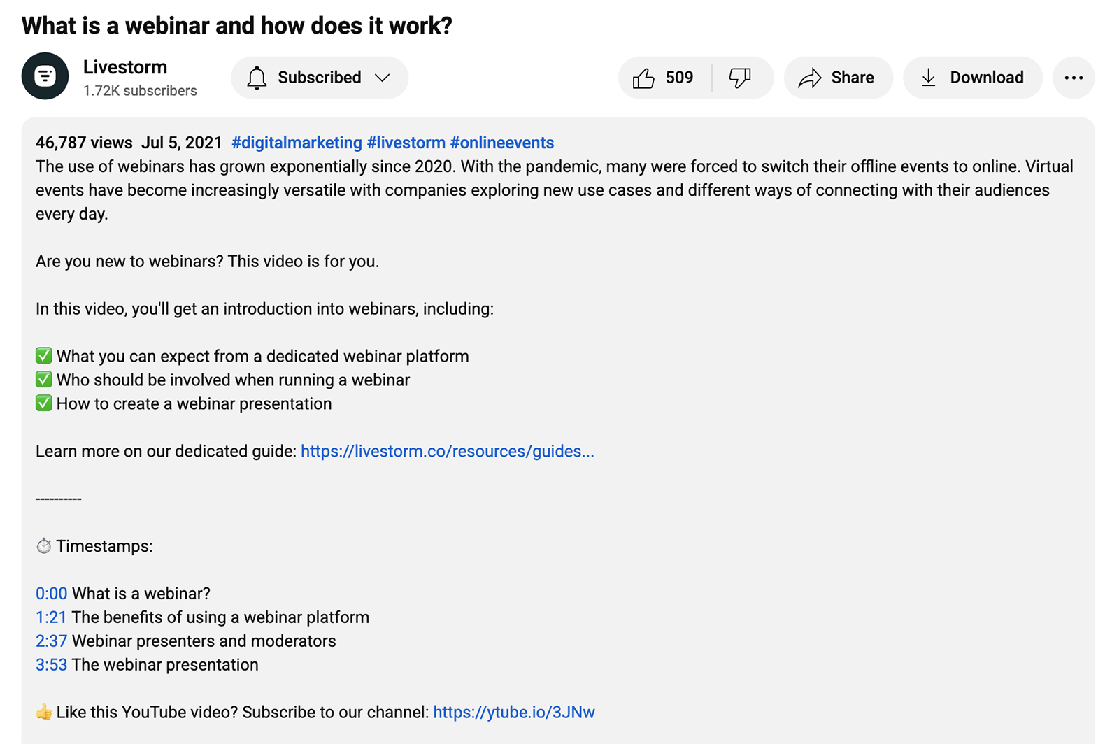 YouTube timestamps for video SEO