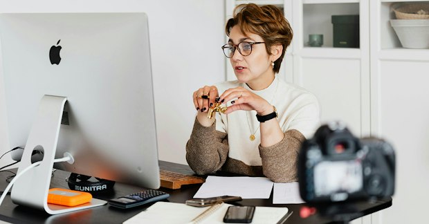 woman practicing public speaking