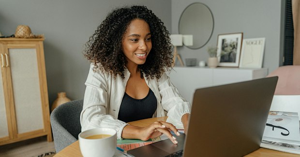 woman attending an internal communication webinar