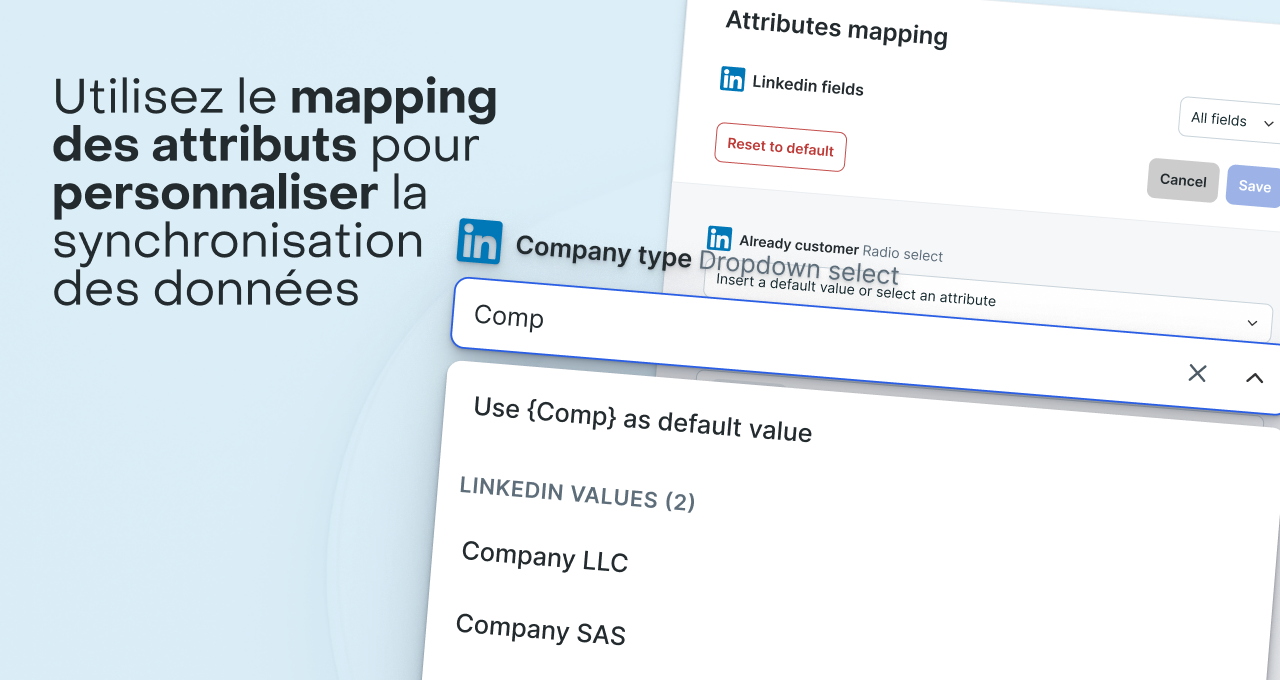 Mapping de champs pour les formulaires LinkedIn Lead Gen