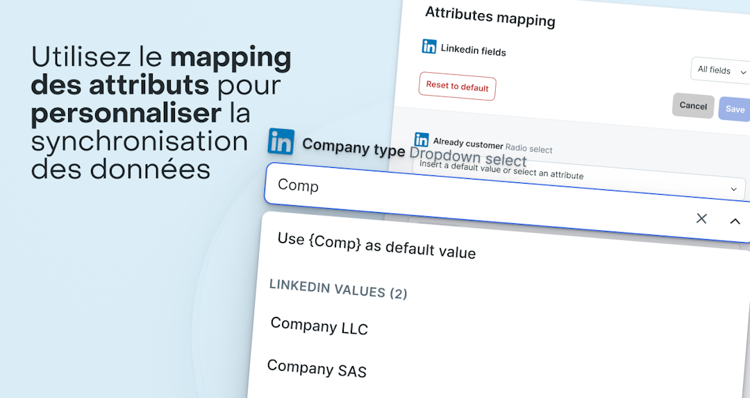 Mapping de champs pour les formulaires LinkedIn Lead Gen