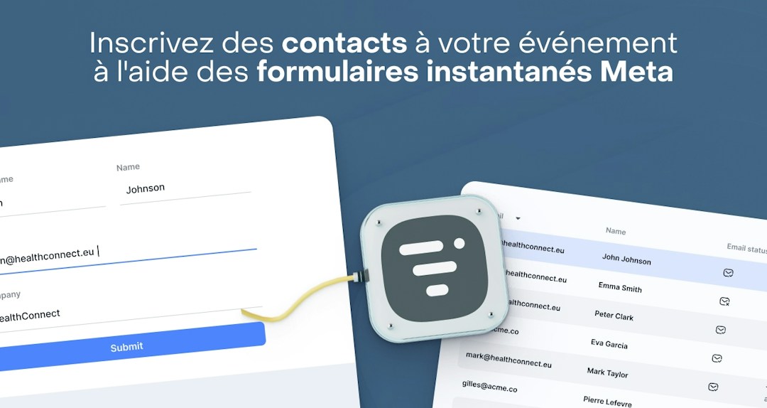Formulaire d'inscription meta instantané pour contacts