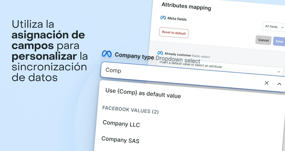 Mapa de campos para personalizar sincronización datos