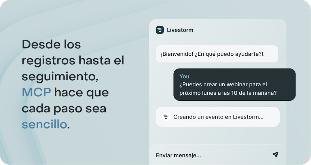 Chat de asistencia para crear eventos Livestorm