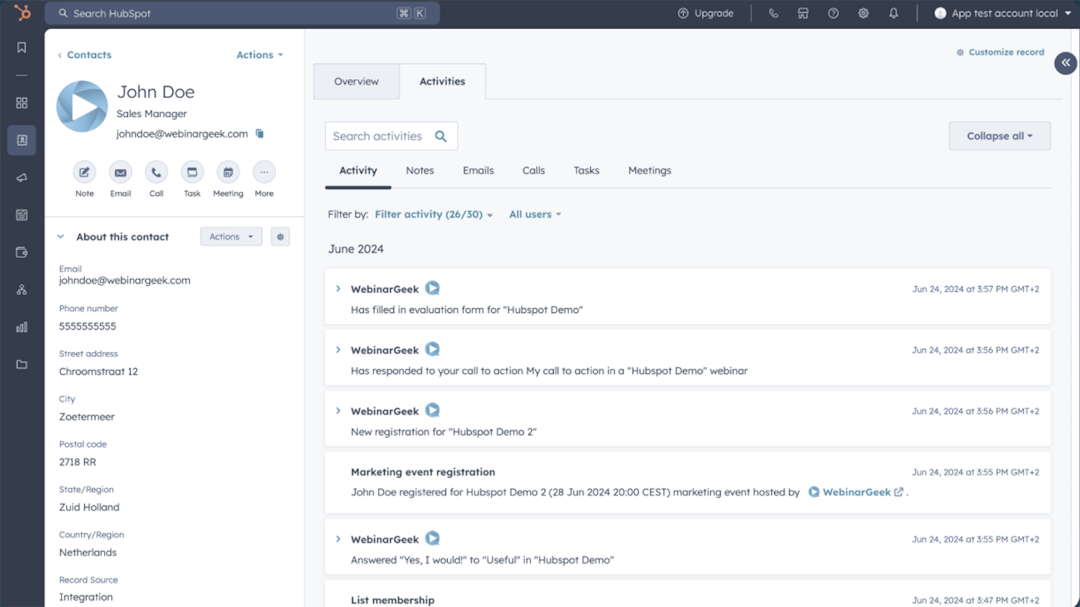 WebinarGeek HubSpot integration