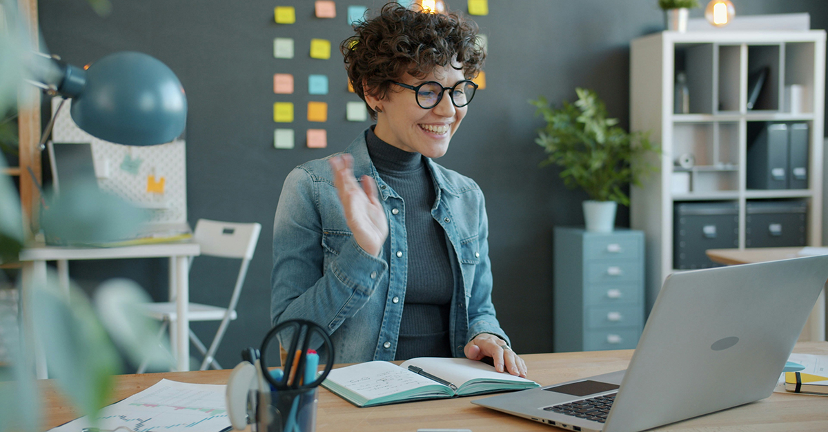 marketer hosting a webinar