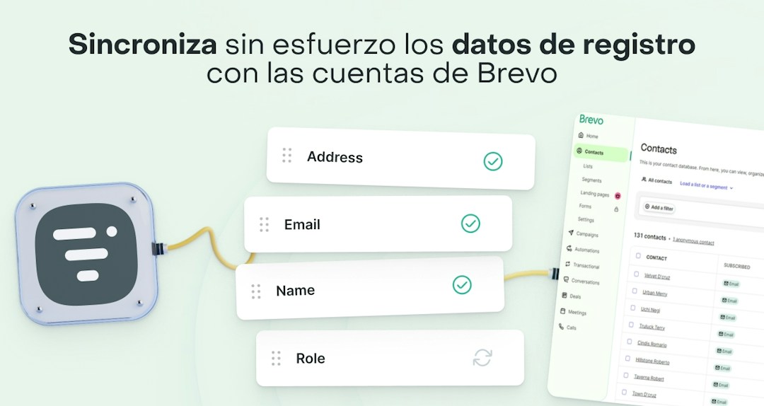Sincroniza los datos de registro con las cuentas de Brevo