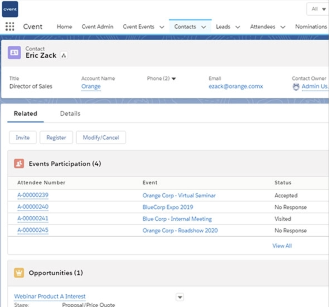 Cvent Salesforce integration