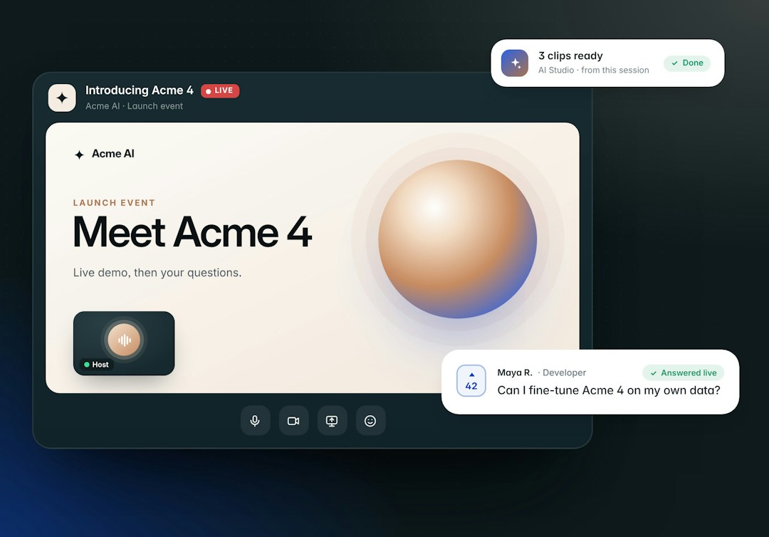 The webinar platform for AI companies