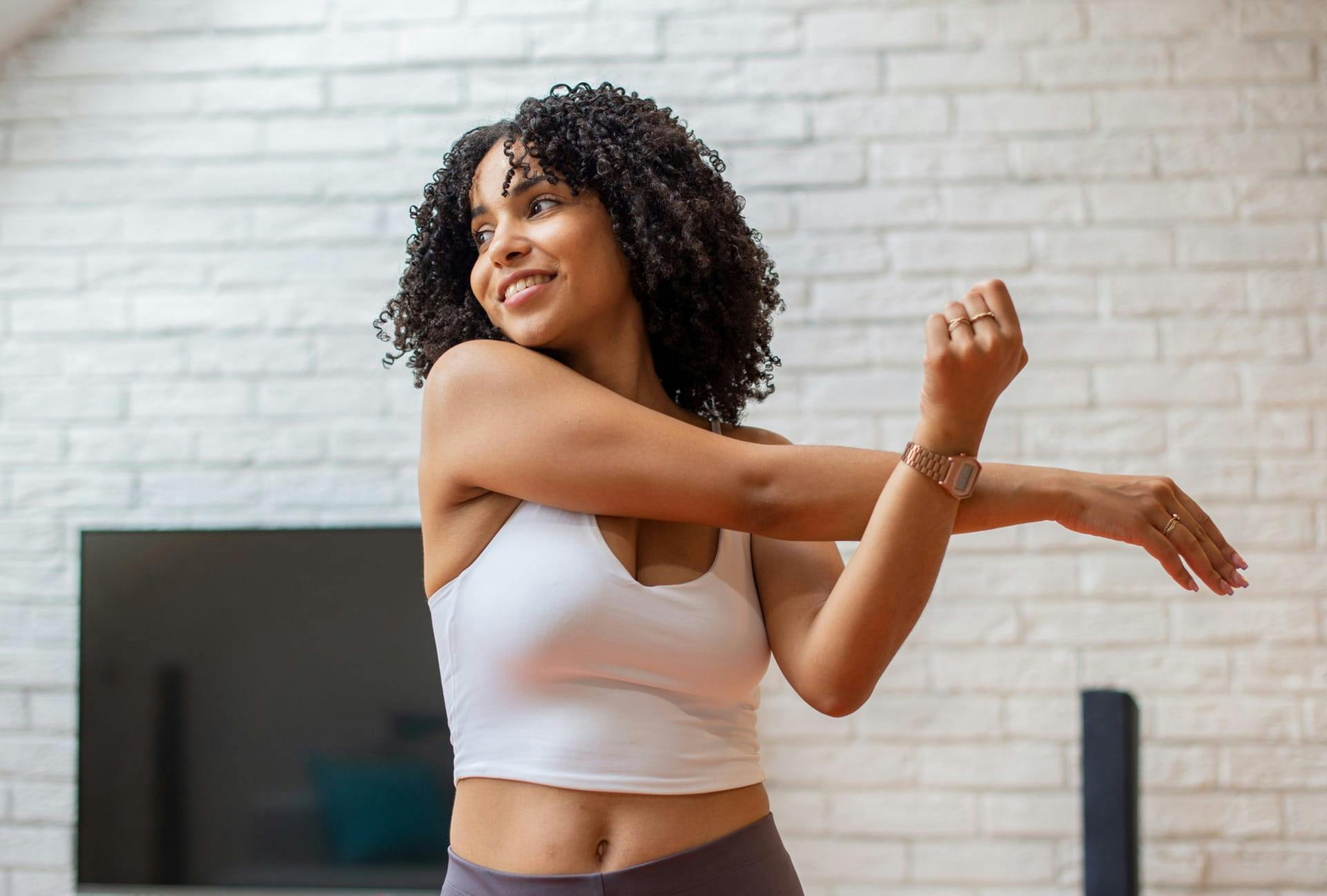 Woman stretching