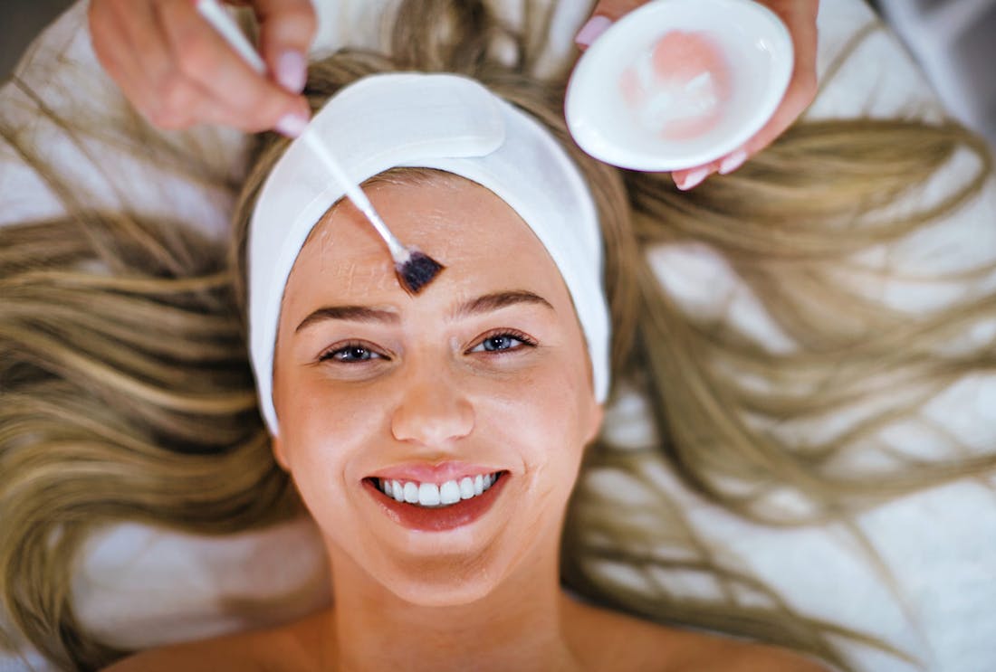 woman getting a facial