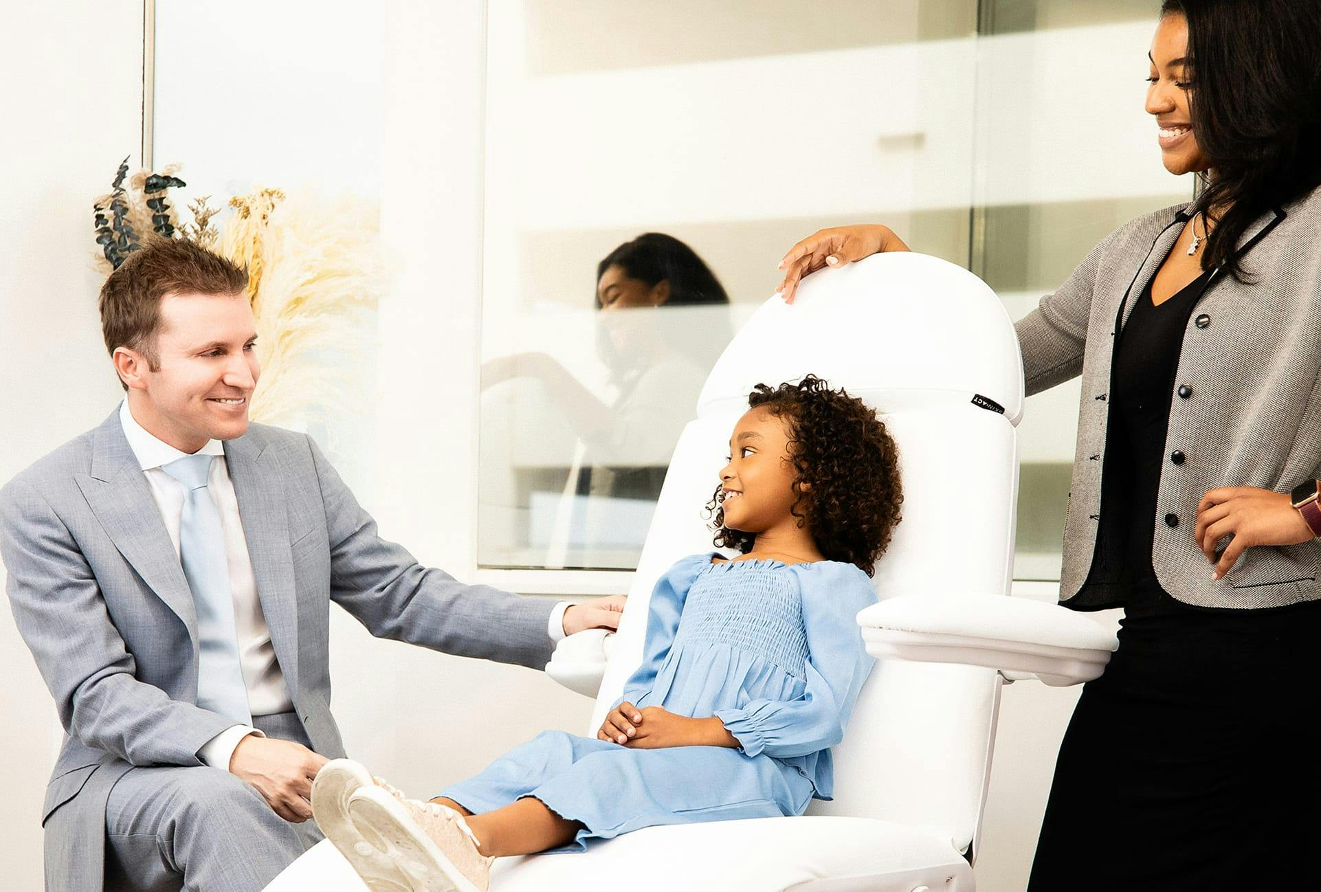 Doctor talking to a child