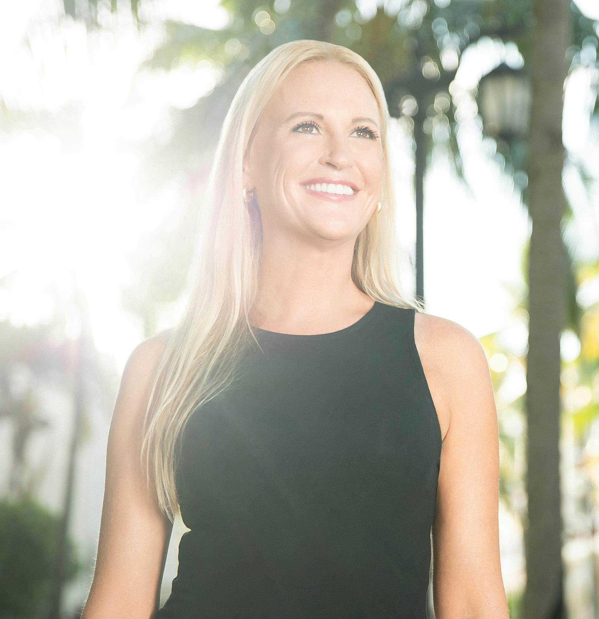 lady smiling walking confidently