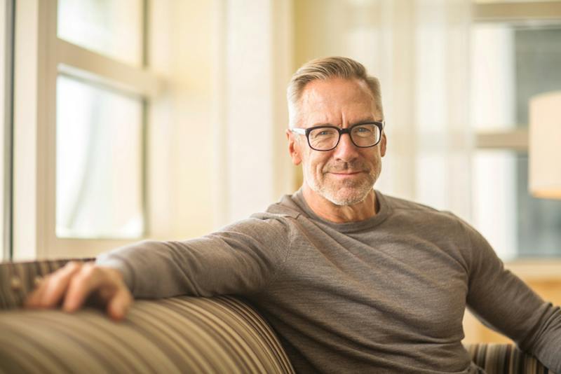 Man sitting on couch