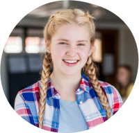 Student smiling.